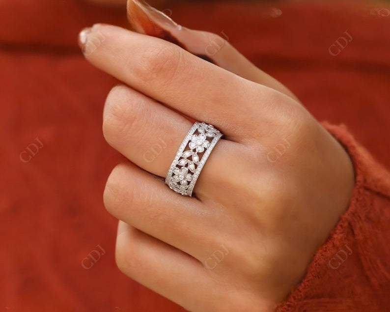 Vintage Wide Natural Diamond Full Eternity Wedding Band  customdiamjewel   