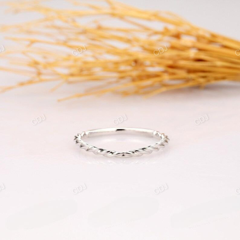 14k Solid White Gold Curved Plain Wedding Band  customdiamjewel   
