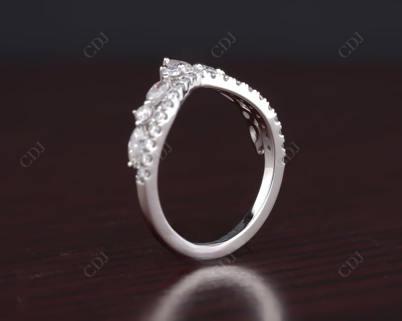 0.90CT Marquise, Pear And Round Natural Diamond Chevron Wedding Band  customdiamjewel   
