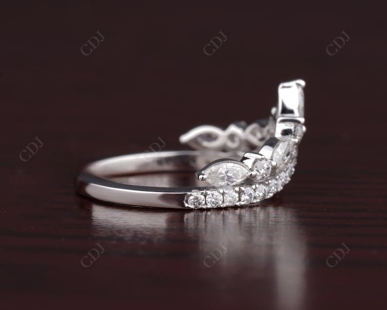 0.90CT Marquise, Pear And Round Natural Diamond Chevron Wedding Band  customdiamjewel   
