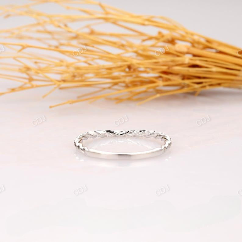 14k Solid White Gold Curved Plain Wedding Band  customdiamjewel   
