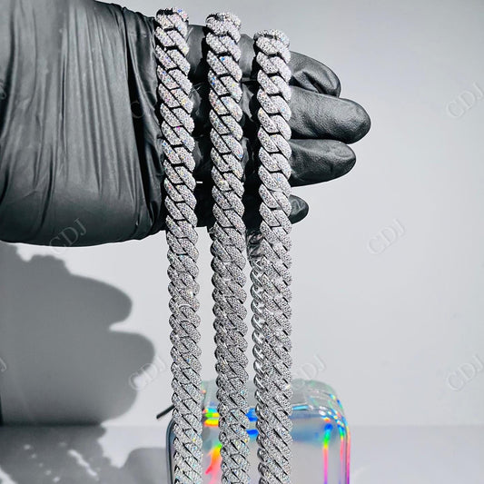 Iced Out Cuban Link Chain Necklace hip hop jewelry CustomDiamJewel   