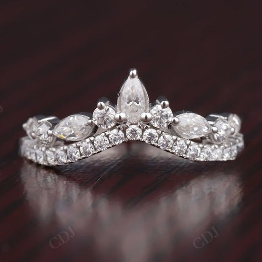 Chevron 0.90CTW Tiara Lab Grown Diamond Wedding Band  customdiamjewel   