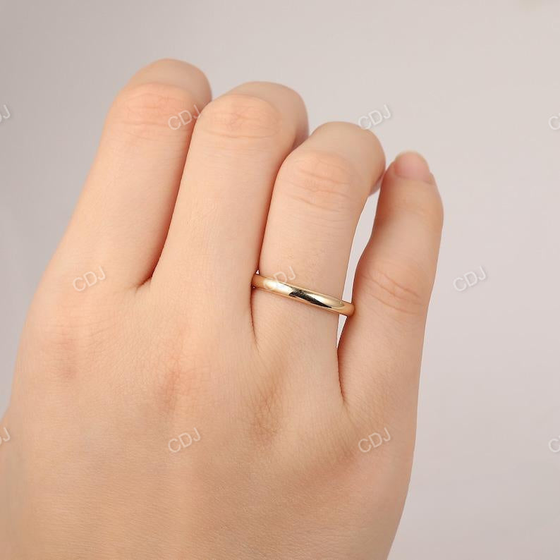 Solid 14k Yellow Gold Plain Engagement Band For Women's  customdiamjewel   