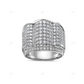 925 Silver Iced Out Rectangular Ring hip hop jewelry customdiamjewel