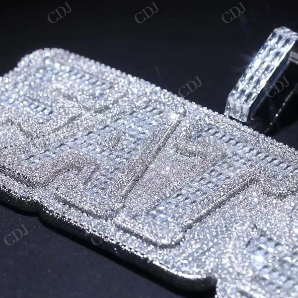 Fully Iced Out Hip Hop Big Diamond Custom Pendant CustomDiamJewel
