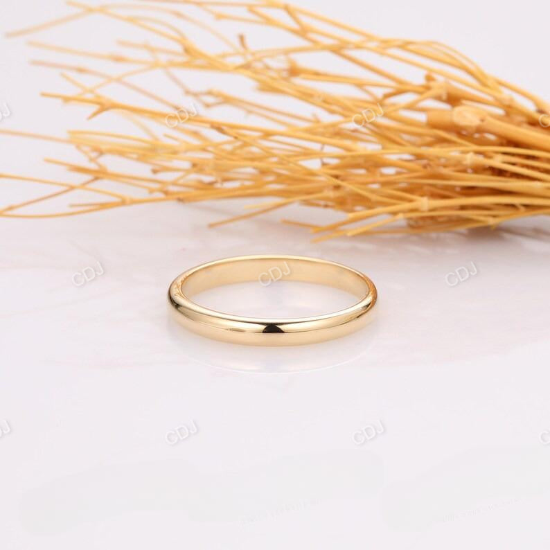 Solid 14k Yellow Gold Plain Engagement Band For Women's  customdiamjewel   
