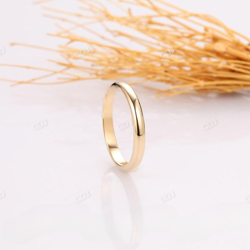 Solid 14k Yellow Gold Plain Engagement Band For Women's  customdiamjewel   