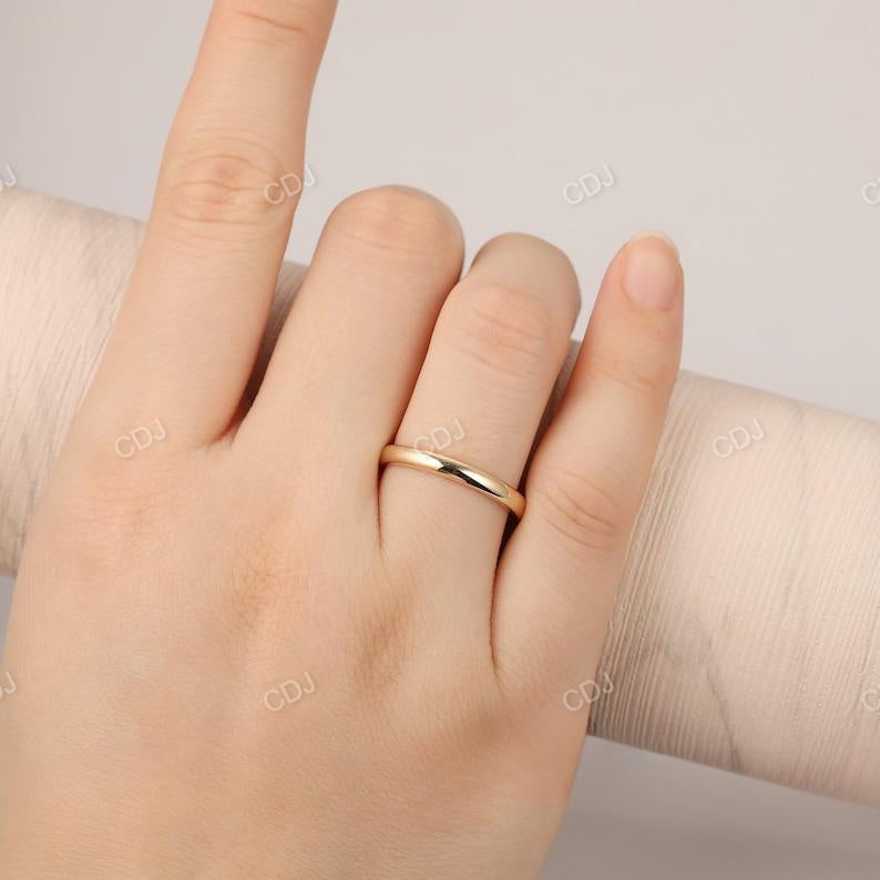 Solid 14k Yellow Gold Plain Engagement Band For Women's  customdiamjewel   