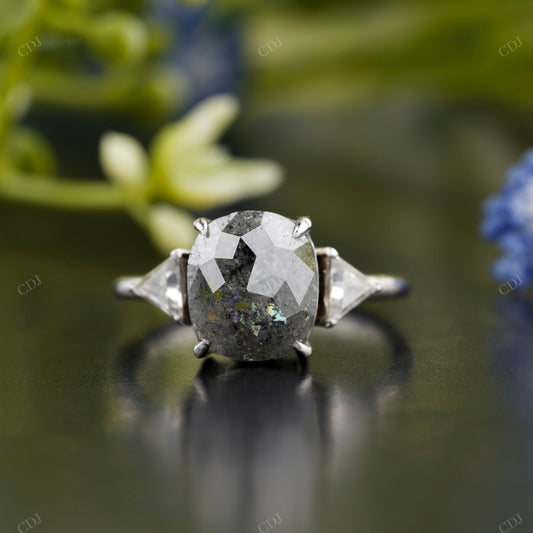 Round Salt and Pepper Moissanite Ring