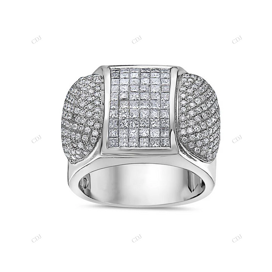 VVS Moissanite Square Pave Statement Ring hip hop jewelry customdiamjewel
