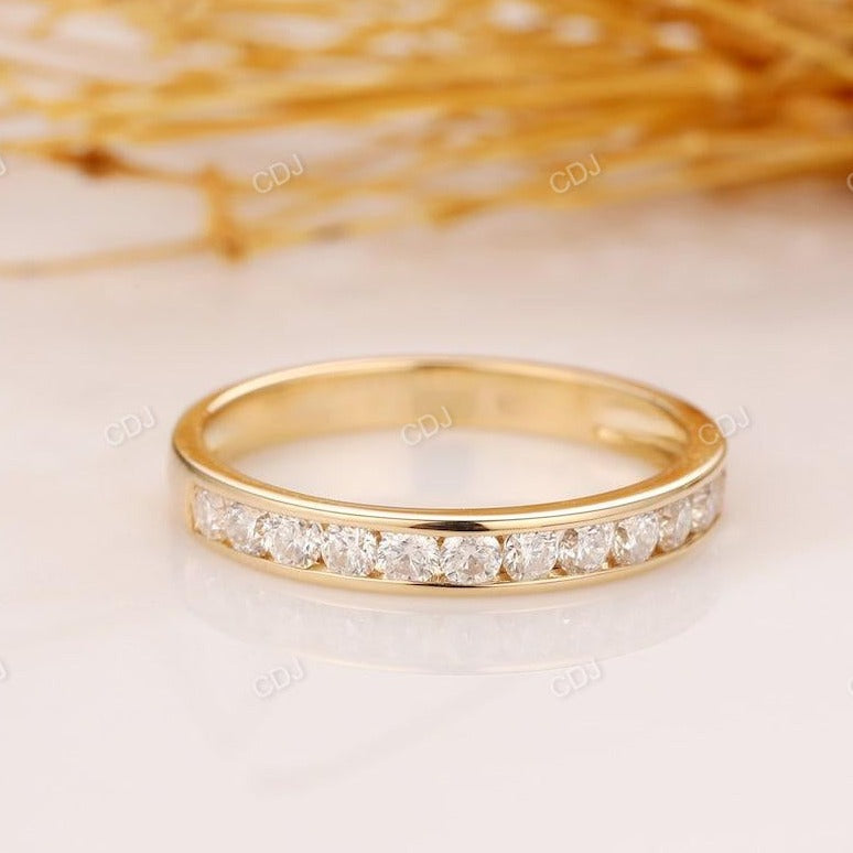 0.30CTW Earth mine Round Diamond Channel Set Half Eternity Wedding Band  customdiamjewel 10KT Yellow Gold VVS-EF