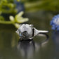 Round Salt and Pepper Moissanite Ring