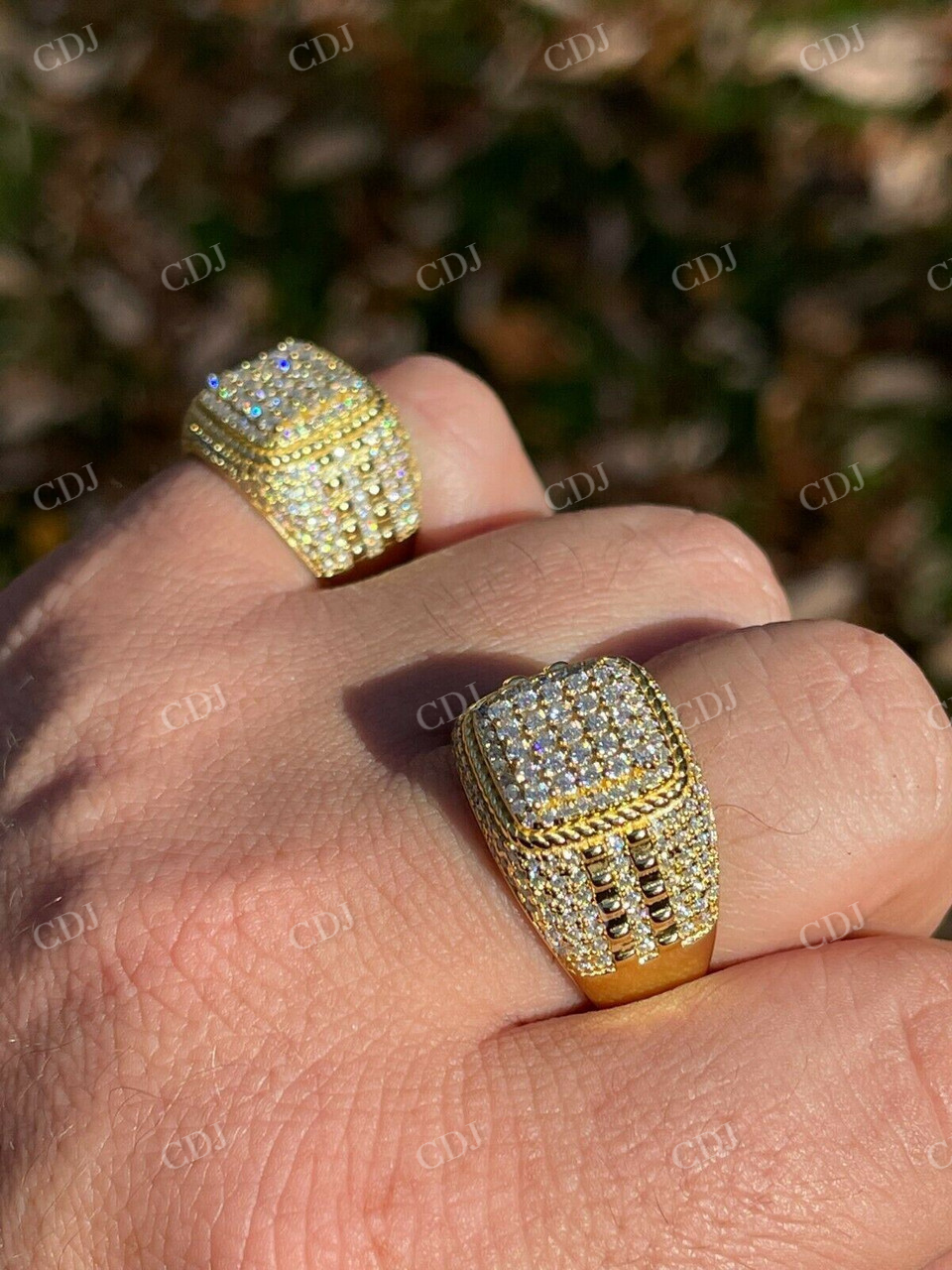 Mens Hip Hop Iced out Moissanite Ring  customdiamjewel   