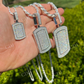 Sterling Silver Dog Tag Iced Hip Hop Pendant  customdiamjewel   