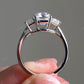 Emerald Cut Lab Grown Diamond Three Stone Ring