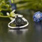 Round Salt and Pepper Moissanite Ring