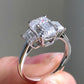 Emerald Cut Lab Grown Diamond Three Stone Ring