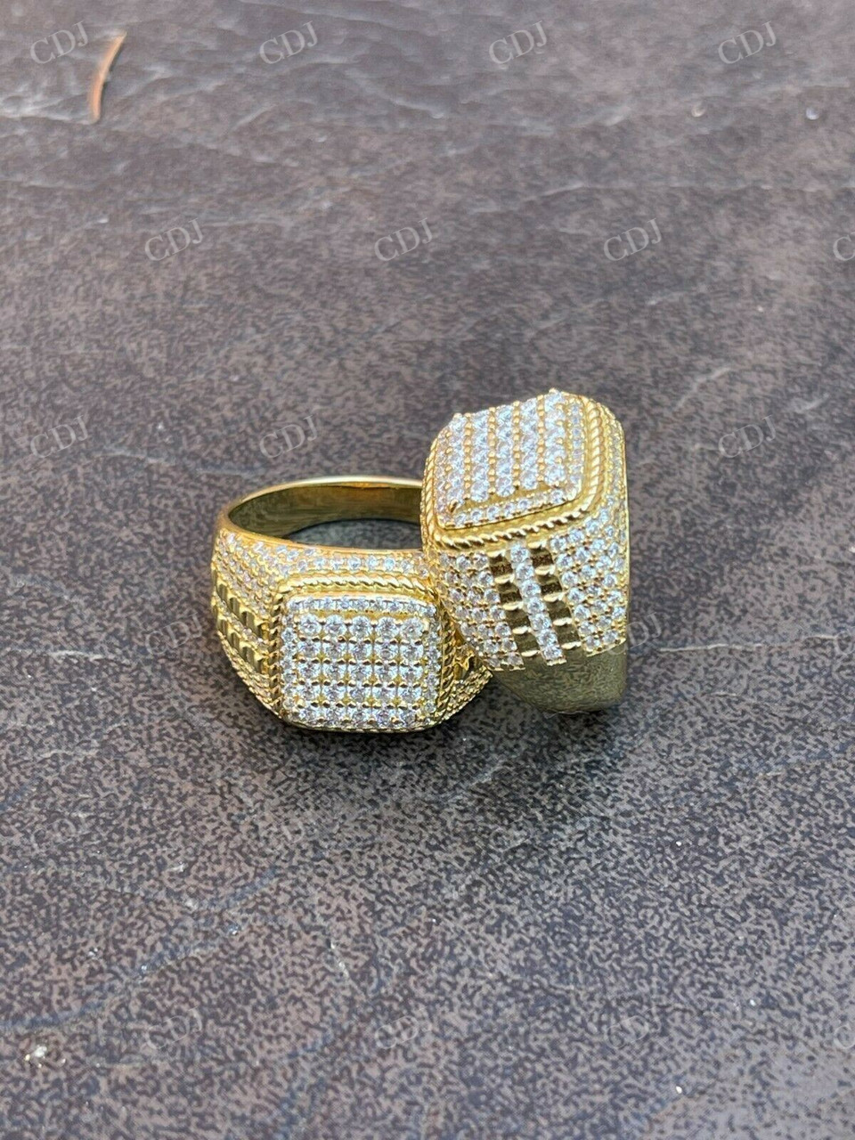 Mens Hip Hop Iced out Moissanite Ring  customdiamjewel   