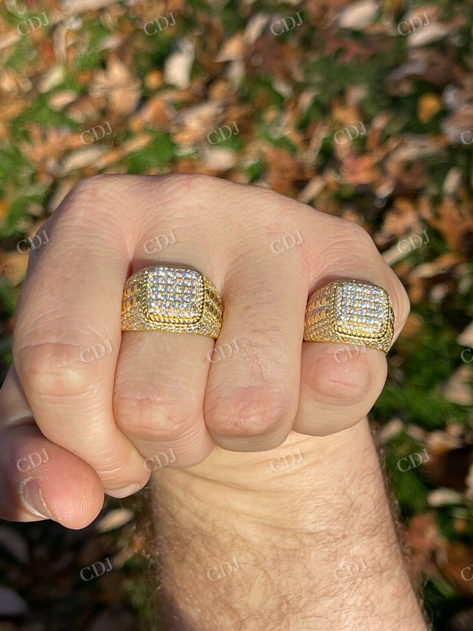 Mens Hip Hop Iced out Moissanite Ring  customdiamjewel   