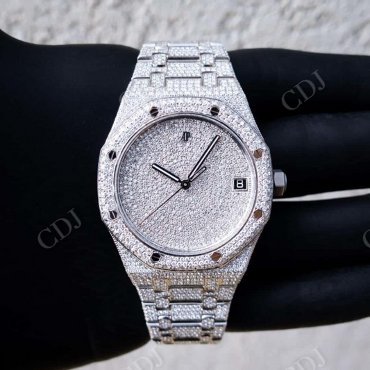 Fully Iced Out Audemars Piguet Moissanite Watch Wholesaler customdiamjewel