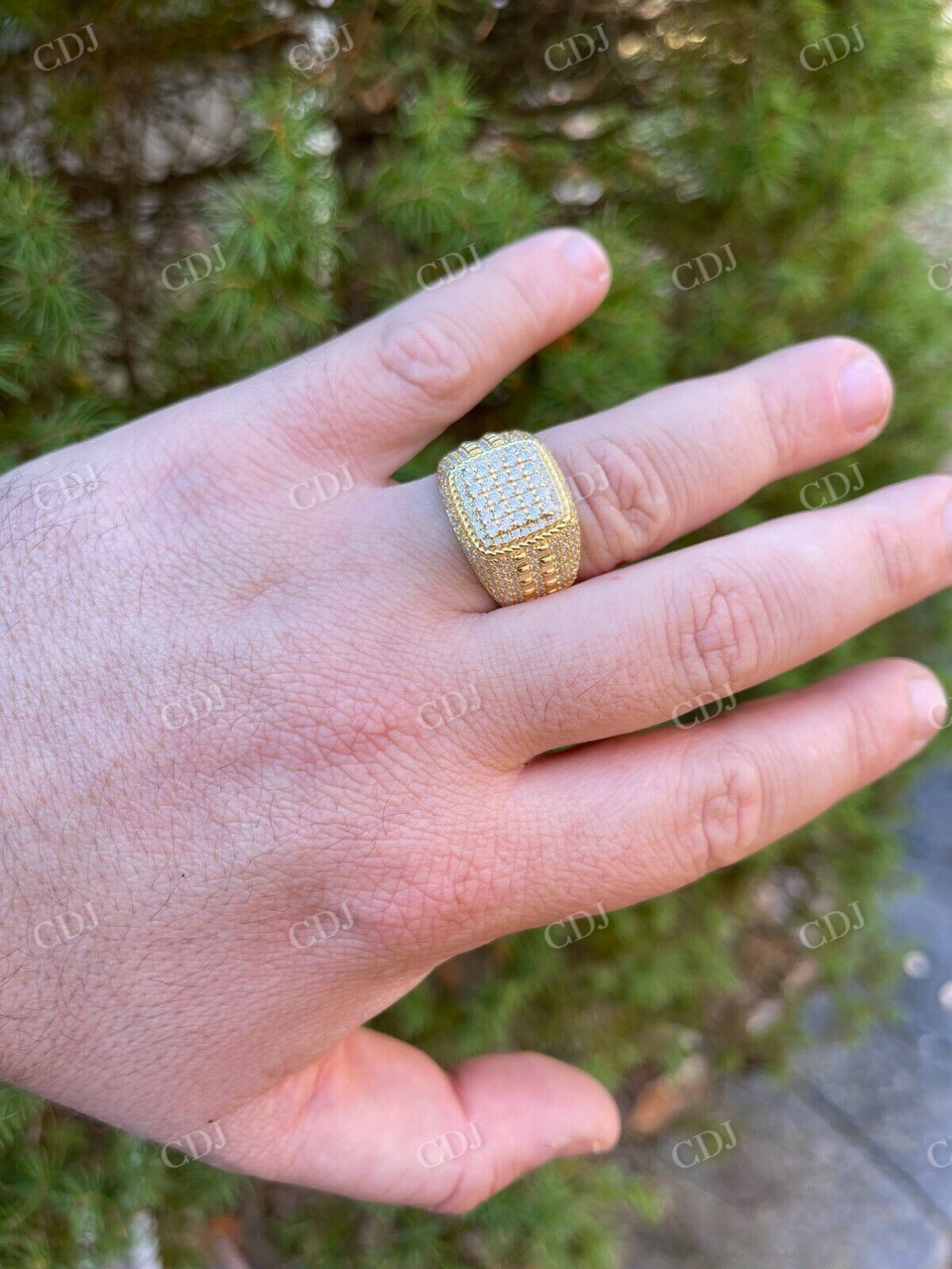 Mens Hip Hop Iced out Moissanite Ring  customdiamjewel   