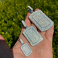 Sterling Silver Dog Tag Iced Hip Hop Pendant  customdiamjewel   