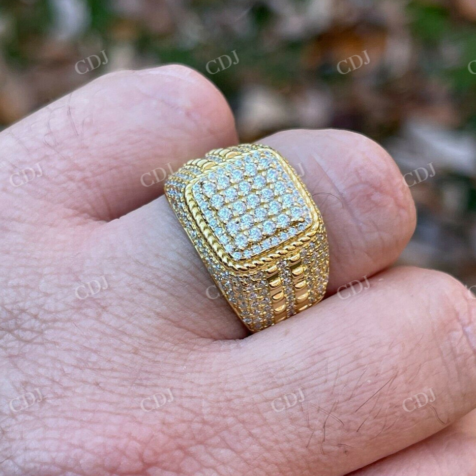 Mens Hip Hop Iced out Moissanite Ring  customdiamjewel   