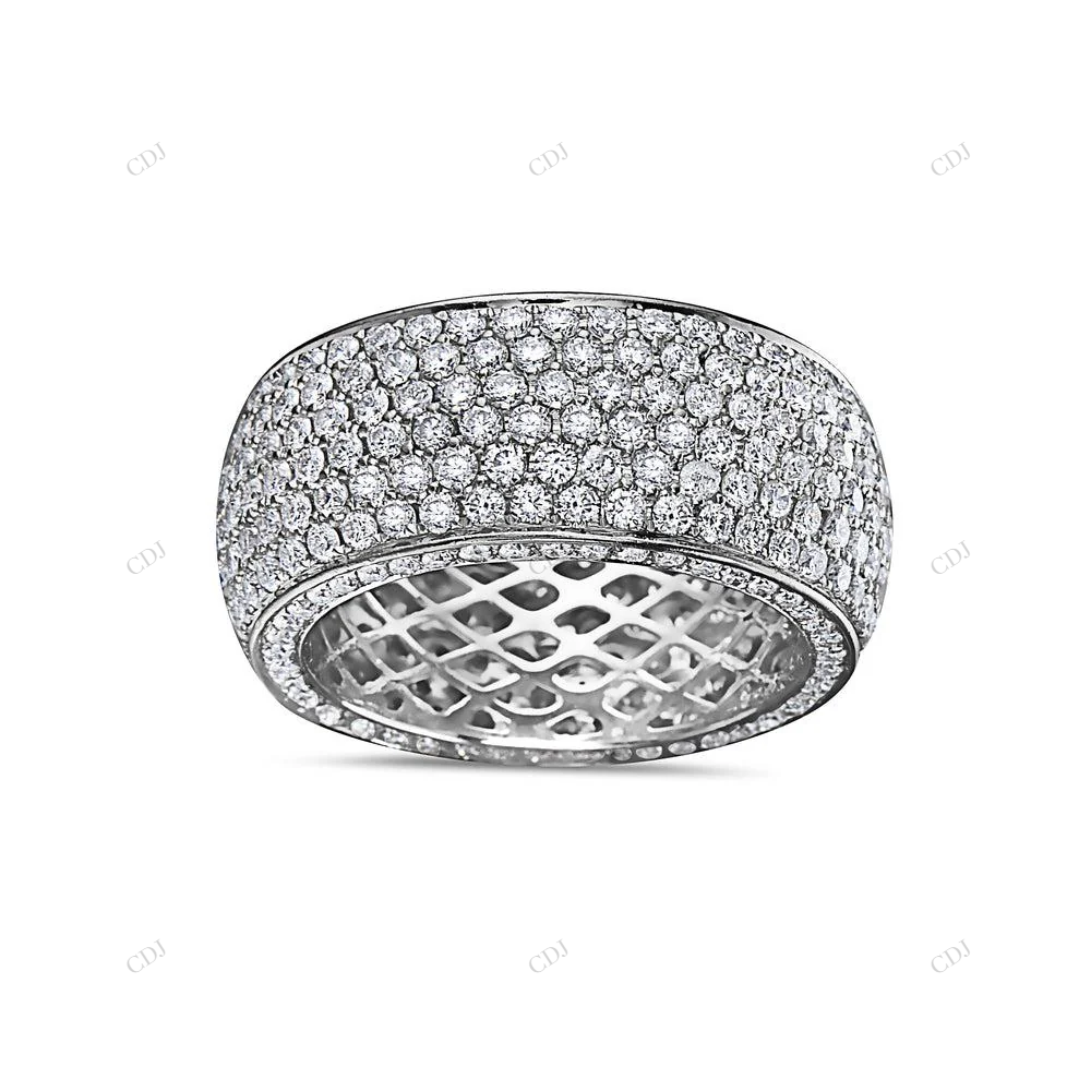 Hip Hop Sterling Silver Pavé Set Moissanite Band hip hop jewelry customdiamjewel