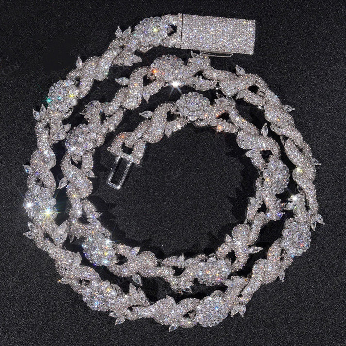 13mm Diamond Thorned Infinity Link Chain customdiamjewel