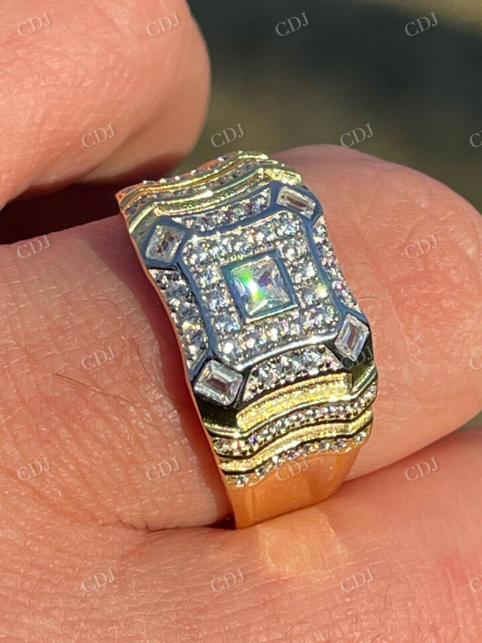 Diamond Iced out Mens hip hop Ring  customdiamjewel   