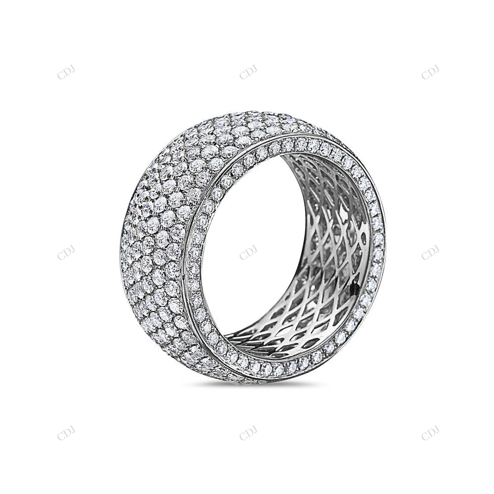 Hip Hop Sterling Silver Pavé Set Moissanite Band hip hop jewelry customdiamjewel