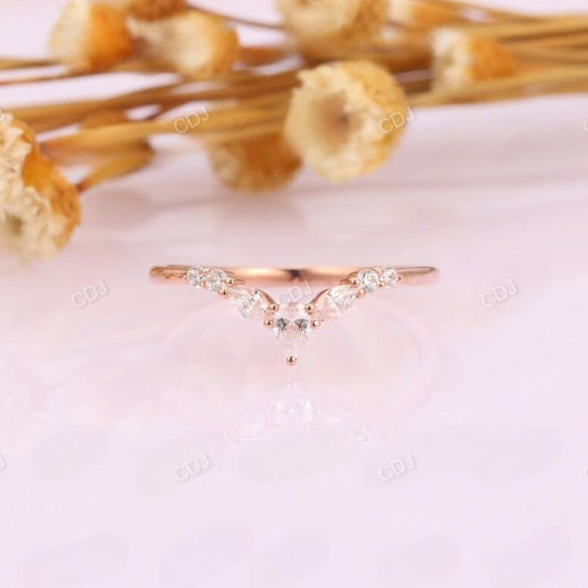 0.38CTW Alternative Diamond Chevron Wedding Band  customdiamjewel 10KT Rose Gold VVS-EF