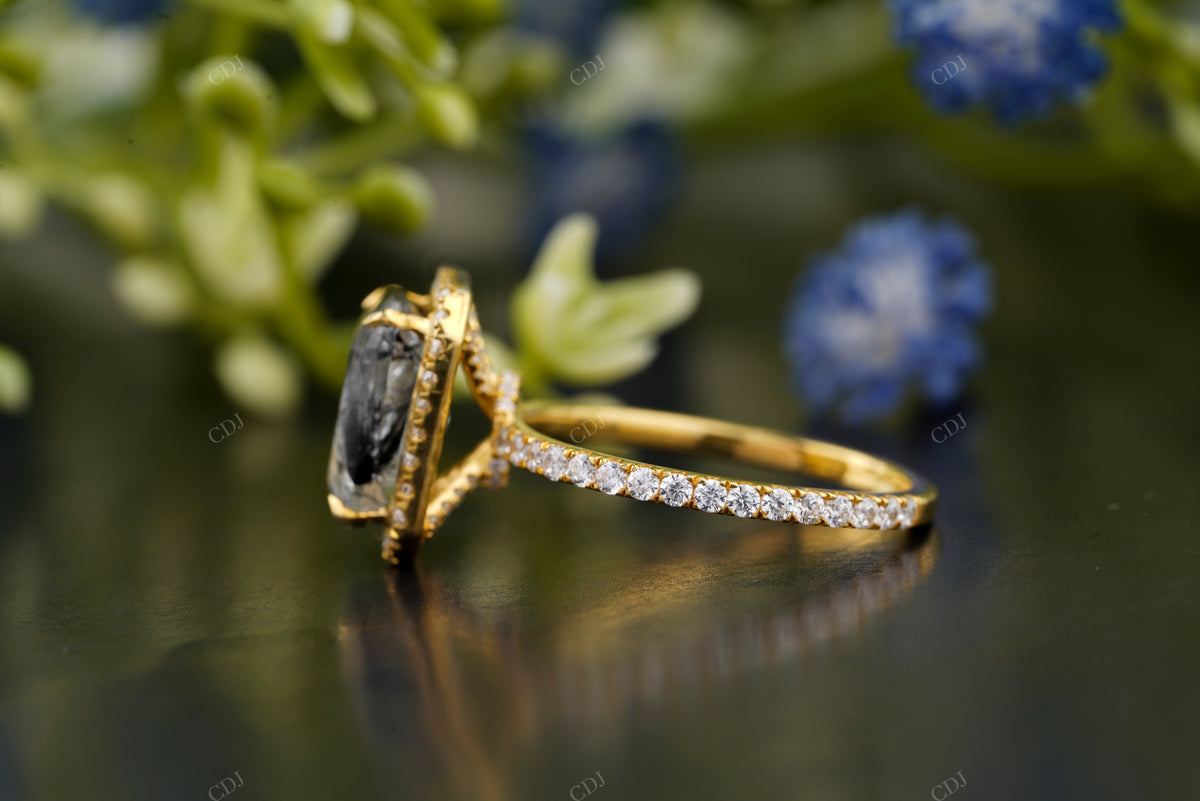 Cushion Rutilated Quartz Moissanite Ring customdiamjewel