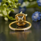 Cushion Rutilated Quartz Moissanite Ring customdiamjewel