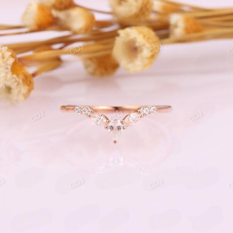 0.38CTW Lab Grown Diamond Curved Wedding Band For Her  customdiamjewel   