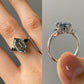 Hexagon Cut Three Stone Moissanite Ring