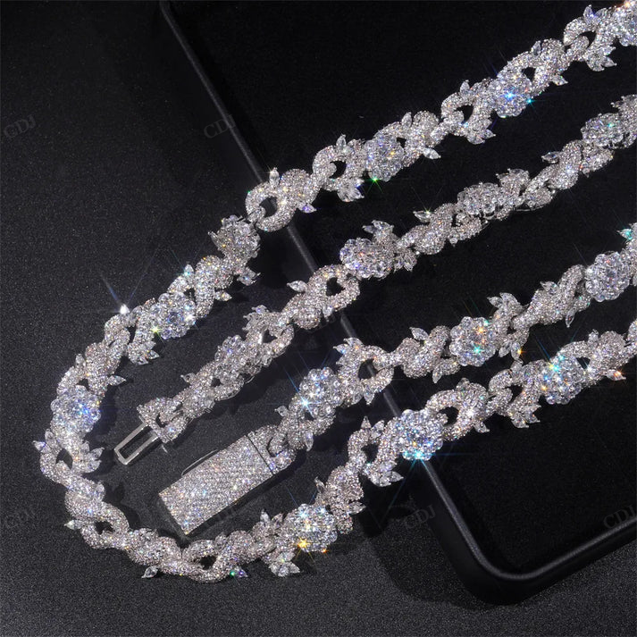 13mm Diamond Thorned Infinity Link Chain customdiamjewel