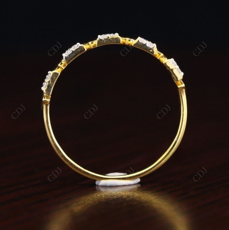 0.075CT Round Cut Unique Triangle Shaped Wedding Band  customdiamjewel   