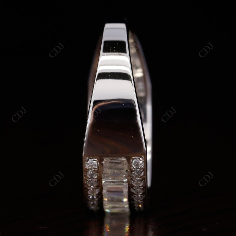 0.29CT Round and Baguette Natural Diamond Half Eternity Wedding Band  customdiamjewel   
