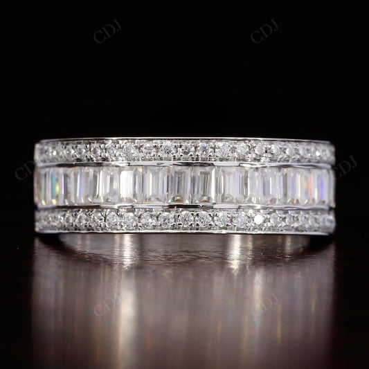 0.68CTW Baguette Round Lab Grown diamond Wedding Band  customdiamjewel   