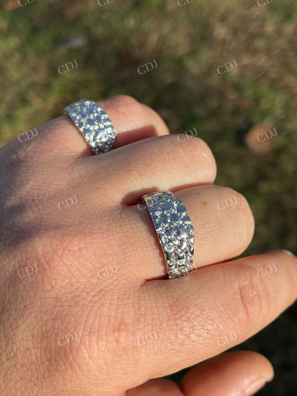 Hip Hop Mens Plain Nugget Band  customdiamjewel   