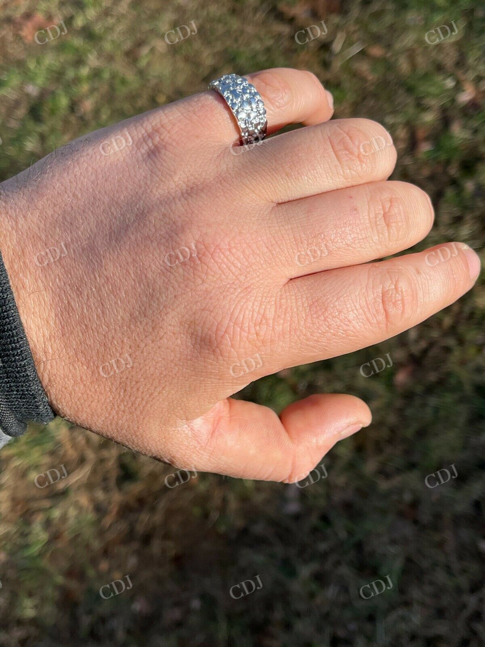 Hip Hop Mens Plain Nugget Band  customdiamjewel   