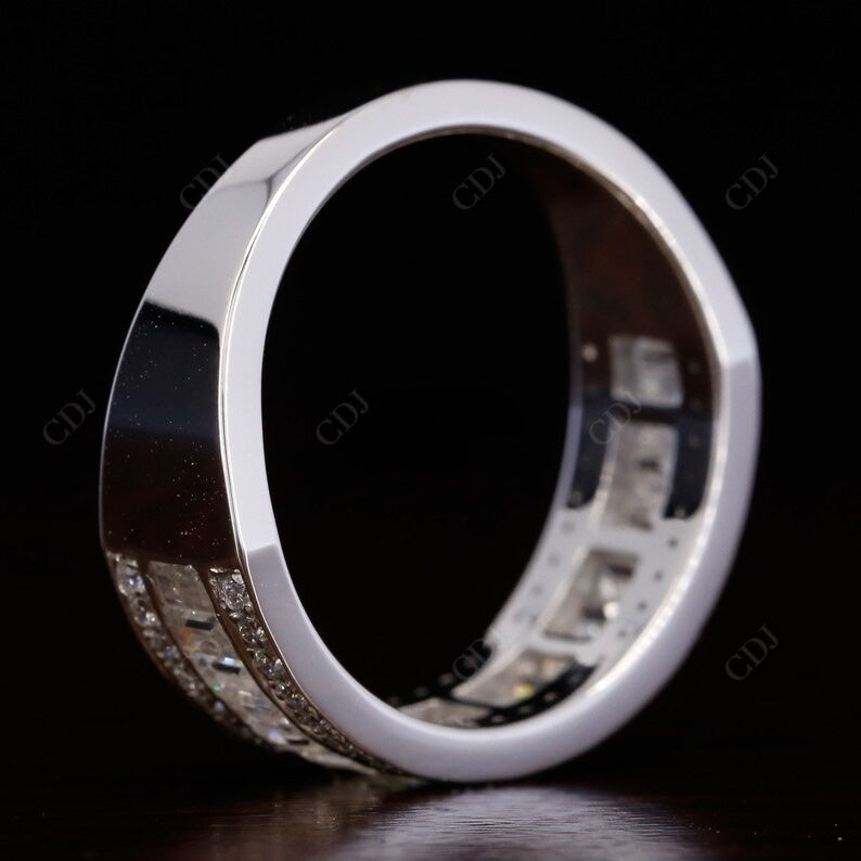 0.29CT Round and Baguette Natural Diamond Half Eternity Wedding Band  customdiamjewel   