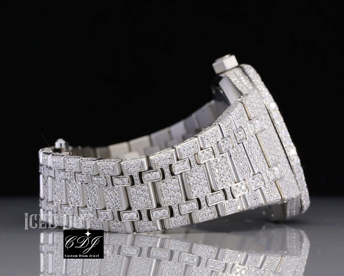 41mm Moissanite Diamond Watch iced out Wrist Watch customdiamjewel