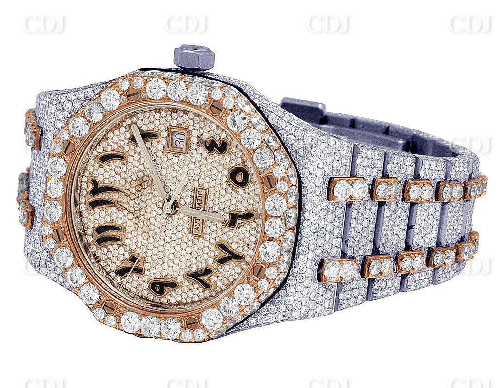 AP Two Tone Rose Gold Moissanite Diamond Arabic Dial Watch customdiamjewel