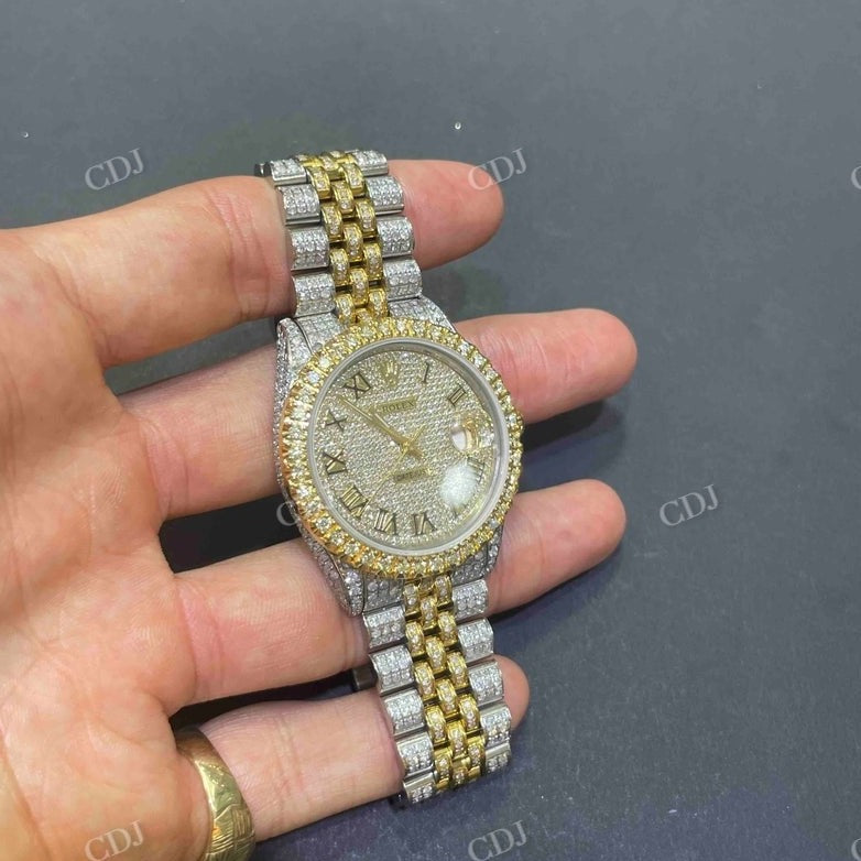 Moissanite Diamond Rolex Bust Down Watch For Men customdiamjewel