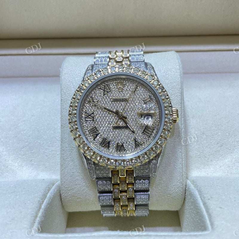 Moissanite Diamond Rolex Bust Down Watch For Men customdiamjewel