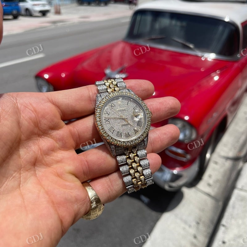 Moissanite Diamond Rolex Bust Down Watch For Men customdiamjewel