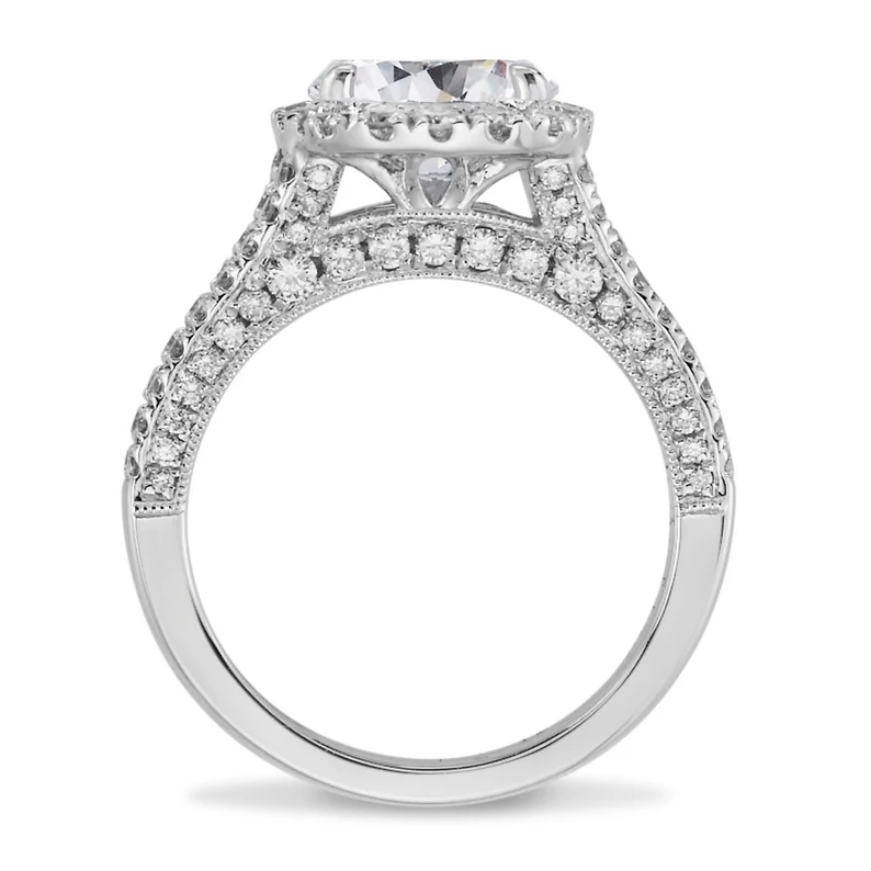 Round Cut Moissanite Eternity Engagement Ring  customdiamjewel   